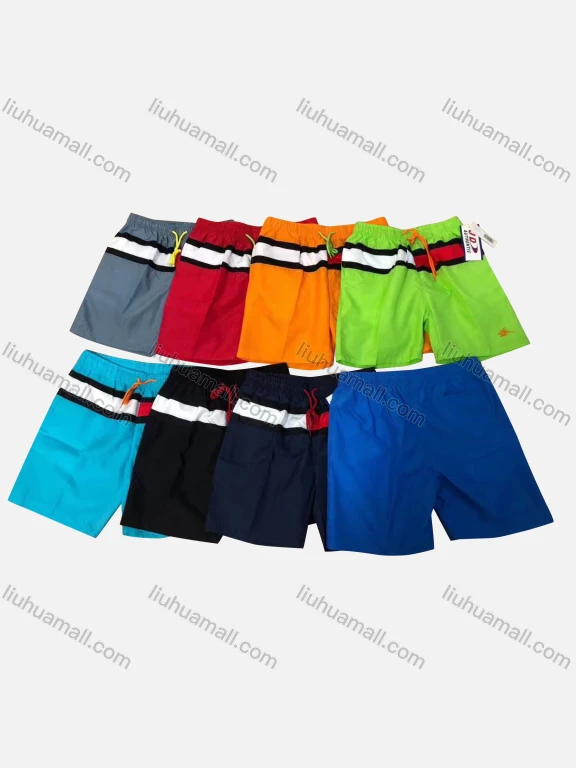 Wholesale Men's Casual Striped Colorblock Drawstring Shorts 116#