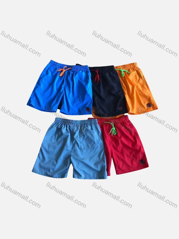 Wholesale Men's Casual Plain Patch Pocket Drawstring Shorts 117#