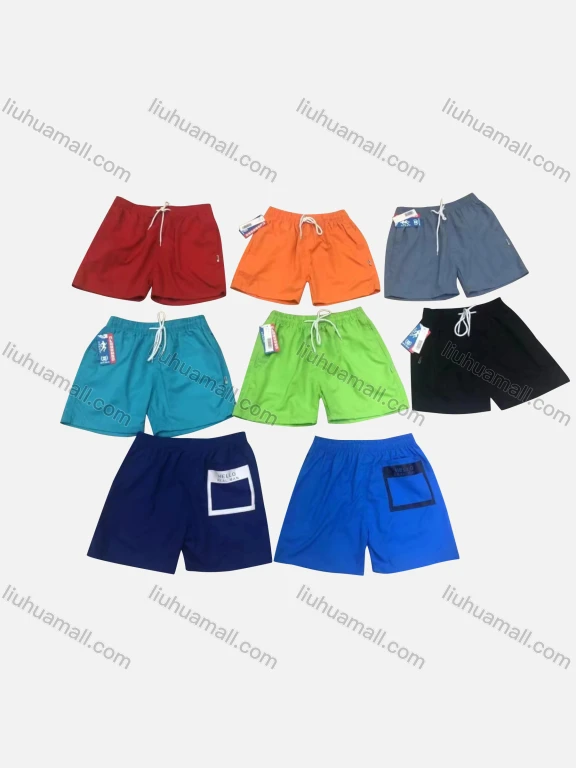 Wholesale Men's Casual Plain Patch Pocket Drawstring Shorts 113#