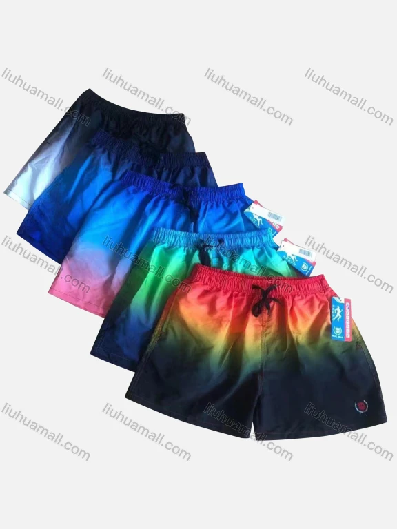 Wholesale Men's Casual Gradient Patch Pocket Drawstring Shorts 115-1#