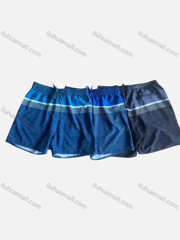 Wholesale Men's Casual Striped Colorblock Patch Pocket Drawstring Shorts 537#