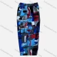 Wholesale Men's Casual Allover Print Flap Pockets Elastic Waist Shorts 4072# Blue Clothing Wholesale Market Liuhua