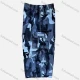 Wholesale Men's Casual Camouflage Flap Pockets Elastic Waist Shorts 4069# Blue Clothing Wholesale Market Liuhua
