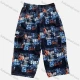 Wholesale Men's Casual Allover Letter Print Flap Pockets Elastic Waist Shorts 4066# Orange Clothing Wholesale Market Liuhua