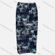 Wholesale Men's Casual Allover Letter Print Flap Pockets Elastic Waist Shorts 4066# Cyan Clothing Wholesale Market Liuhua