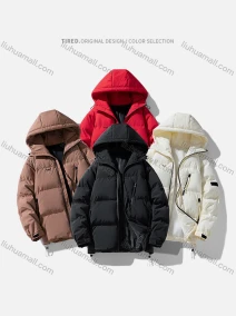Wholesale Men's Casual Plain Zipper Pockets Hooded Zip Up Cotton-Padded Puffer Jacket B5898#, LIUHUA CLOTHING WHOLESALE