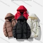 Wholesale Men's Casual Plain Zipper Pockets Hooded Zip Up Cotton-Padded Puffer Jacket B5898# preview