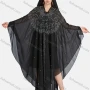 Wholesale Women's Muslim Islamic Rhinestone Beaded Triangular Hem Kaftan With Hijab WQ81# preview