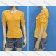 Wholesale Women's Casual V Neck Puff Sleeve Button Front Plain Tops 1# Clothing Wholesale Market Liuhua