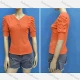Wholesale Women's Casual V Neck Puff Sleeve Button Front Plain Tops 2# Clothing Wholesale Market Liuhua