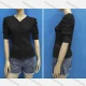 Wholesale Women's Casual V Neck Puff Sleeve Button Front Plain Tops 3# Clothing Wholesale Market Liuhua