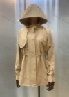 Wholesale Women's Hooded Buttons Drawstring Plain Casual Coat - Liuhuamall
