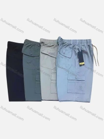 Wholesale Men's Casual 100%Cotton Plain Drawstring Cargo Shorts, LIUHUA CLOTHING WHOLESALE