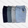 Wholesale Men's Casual 100%Cotton Plain Elastic Waist Drawstring Cargo Shorts preview