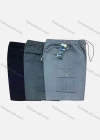 Wholesale Men's Casual 100%Cotton Plain Elastic Waist Drawstring Cargo Shorts - Liuhuamall