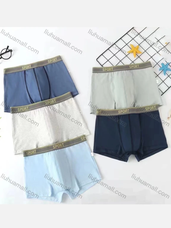 Wholesale Boy's Plain Breathable HIgh Waist Boxer Brief (Pack of 2)