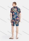 Wholesale Men's Vacation Button Down Short Sleeve Allover Tropical Floral Print 2 Piece Set - Liuhuamall