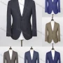 Wholesale Men's Formal Lapel Long Sleeve Single Breasted Flap Pockets Plaid Print Blazer Jackets preview