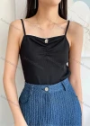 Wholesale Women's Spaghetti Strap Lace Trim Plain Cami Top AY224# - Liuhuamall
