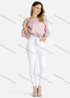 Wholesale Women's Off Shoulder Lantern Sleeve Elastic Trim Crop Top - Liuhuamall