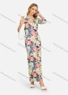 Wholesale Women's Off Shoulder Allover Floral Print 3/4 Sleeve Slim Fit Casual Maxi Dress - Liuhuamall