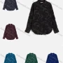 Wholesale Women's Casual Plain Eyelash Lace Applique Curved Hem Long Sleeve Collared Button Down Shirt preview