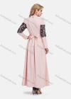 Wholesale Women's Elegant A-Line Long Sleeve Mesh Lace Mandarin Collar Maxi Dress - Liuhuamall