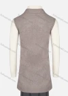 Wholesale Women's Plain Rib-knit Sleeveless Open Front Asymmetrical Hem Cardigan - Liuhuamall