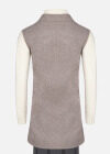 Wholesale Women's Plain Rib-knit Sleeveless Open Front Asymmetrical Hem Cardigan - Liuhuamall