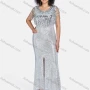 Wholesale Women's Elegant Plain Sleeveless Split Front Sequin Tassel Decor Maxi Mermaid Evening Dress 23016# preview