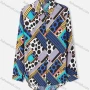 Wholesale Women's Plus Size Fashion Long Sleeve Button Down Allover Splicing Print Shirt preview