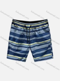 Wholesale Men's Casual 100%Cotton Colorblock Striped Drawstring Shorts, LIUHUA CLOTHING WHOLESALE