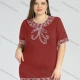 Wholesale Women's Plus Size Round Neck Short Sleeve Embroidery Casual Top 4# Clothing Wholesale Market Liuhua