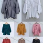 Wholesale Women's Casual V Neck Puff Sleeve Ruffle Hem Peplum Top preview