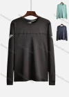 Wholesale Men's High Stretchy Round Neck Striped Athletic Long Sleeve Sweatshirt 2092# - Liuhuamall