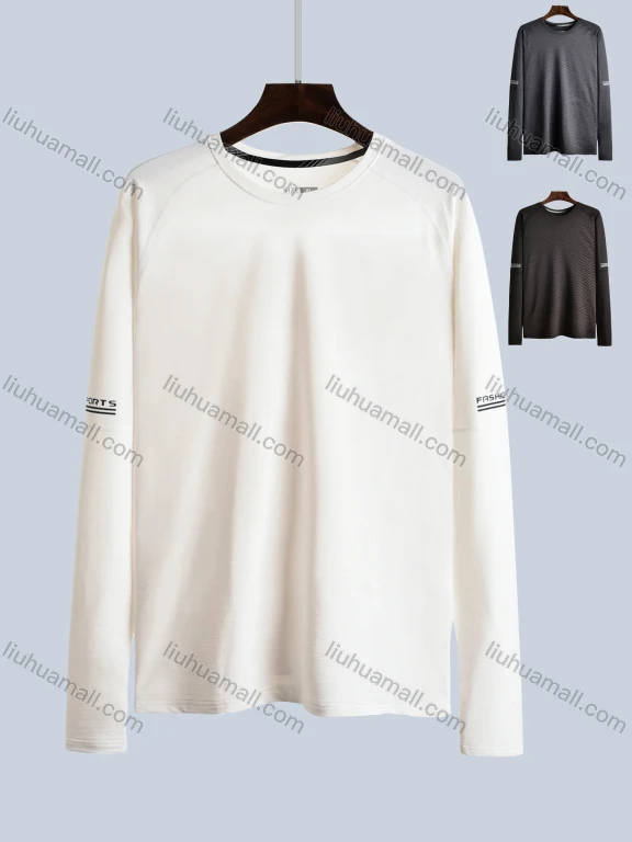 Wholesale Men's Round Neck Letter Jacquard Athletic Long Sleeve Sweatshirt 2095#