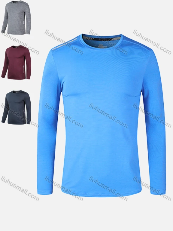 Wholesale Men's Workout Round Neck Long Sleeve Plain Athletic Sweatshirt T201#