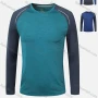 Wholesale Men's Round Neck Long Sleeve Colorblock Running Workout Pullover Sweatshirt T202# preview