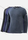 Wholesale Men's Round Neck Long Sleeve Plain Jacquard Running Workout Pullover Sweatshirt T211# - Liuhuamall
