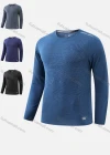 Wholesale Men's Round Neck Long Sleeve Plain Jacquard Workout Running Pullover Sweatshirt T212# - Liuhuamall