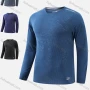 Wholesale Men's Round Neck Long Sleeve Plain Jacquard Workout Running Pullover Sweatshirt T212# preview