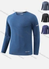Wholesale Men's Round Neck Long Sleeve Solid Jacquard Letter Print Workout Running Pullover Sweatshirt T213# - Liuhuamall