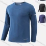 Wholesale Men's Round Neck Long Sleeve Solid Jacquard Letter Print Workout Running Pullover Sweatshirt T213# preview
