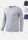 Wholesale Men's Round Neck Long Sleeve Plain Workout Running Pullover Sweatshirt T220# - Liuhuamall