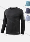 Wholesale Men's Athletic Round Neck Long Sleeve Striped Pullover Sweatshirt T228# - Liuhuamall
