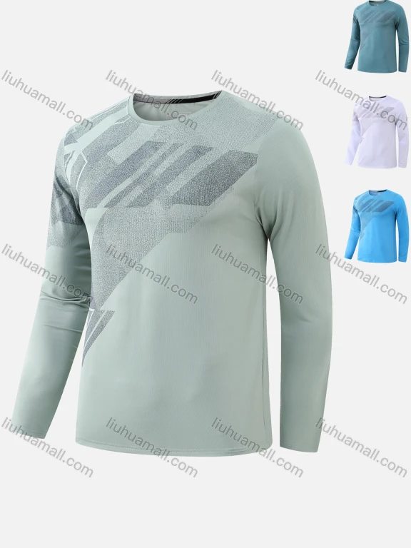 Wholesale Men's Lightweight Dry Fit Graphic Workout Athletic Pullover Sweatshirt T251#