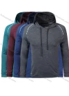 Wholesale Men`s Slim Fit Long Sleeve Plain Lightweight Pullover Athletic Hoodie T203# - Liuhuamall