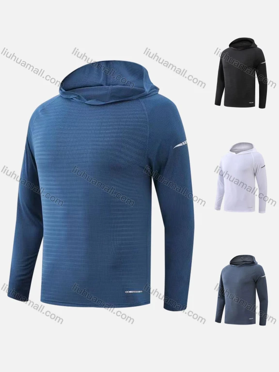 Wholesale Men`s Slim Fit Long Sleeve Lightweight Jacquard Athletic Hoodie T216#