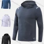 Wholesale Men`s Slim Fit Long Sleeve Lightweight Jacquard Striped Trim Athletic Hoodie T217# preview
