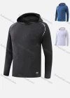 Wholesale Men`s Slim Fit Long Sleeve Lightweight Striped Trim Jacquard Athletic Hoodie T219# - Liuhuamall